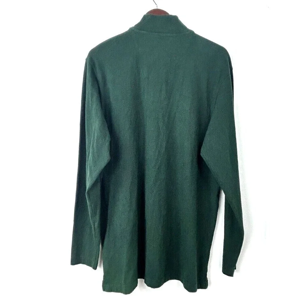 CHAPS Ralph Lauren Mens Lightweight Long Sleeve 1/4 Zip Pullover Green LT Tall